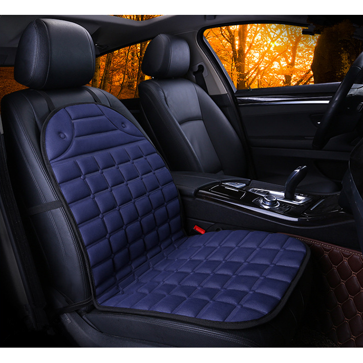 Car Seat Heated Cushion with Ergonomic Quilted Design and 12v Adapter Outdoor Patio