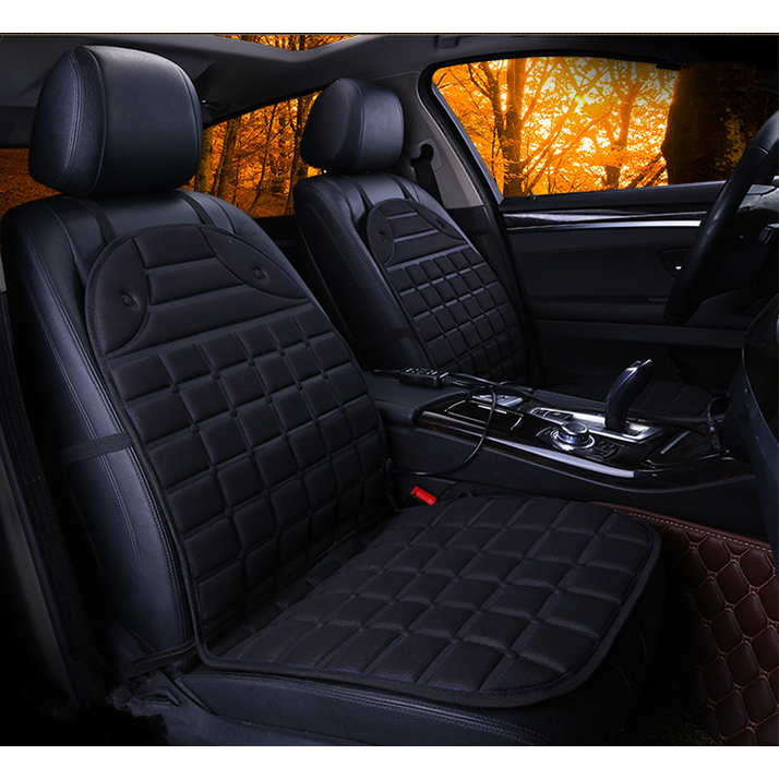 Car Seat Heated Cushion with Ergonomic Quilted Design and 12v Adapter Outdoor Patio