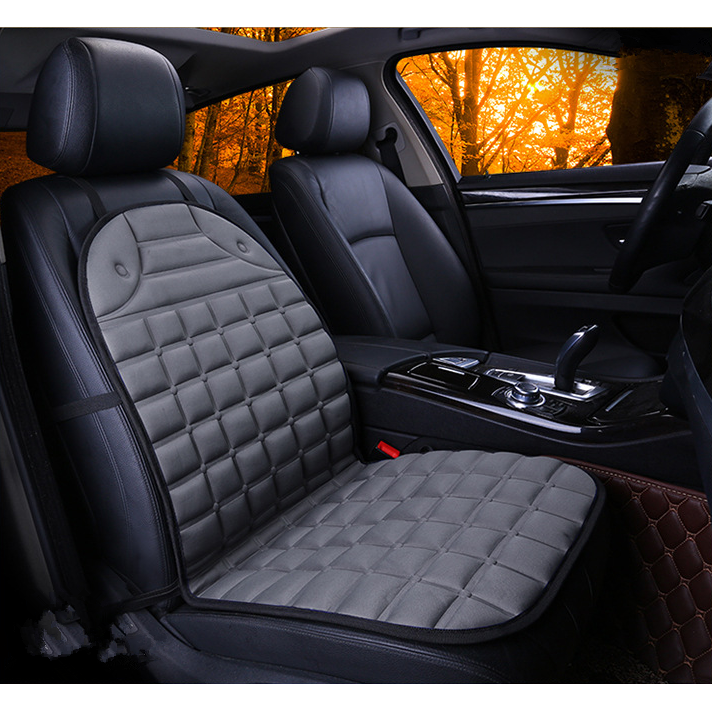 Car Seat Heated Cushion with Ergonomic Quilted Design and 12v Adapter Outdoor Patio