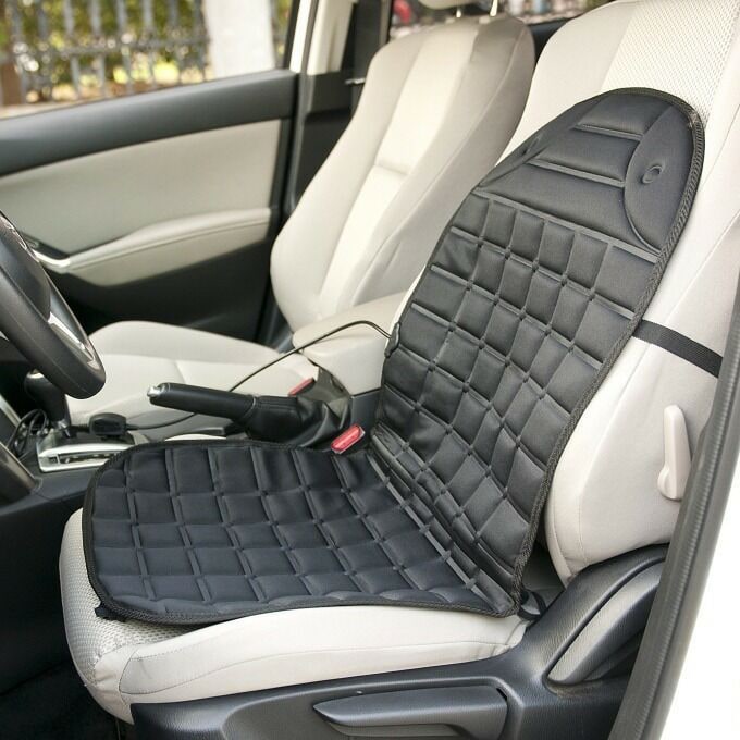 Car Seat Heated Cushion with Ergonomic Quilted Design and 12v Adapter Outdoor Patio