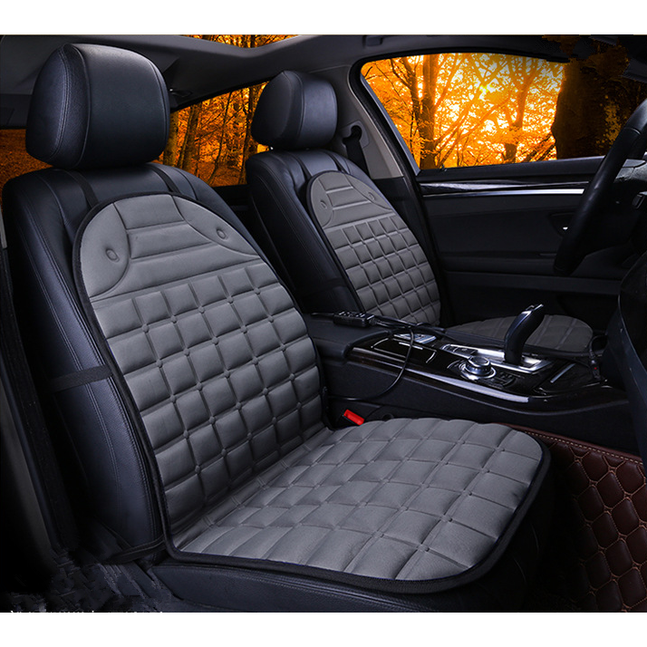 Car Seat Heated Cushion with Ergonomic Quilted Design and 12v Adapter Outdoor Patio
