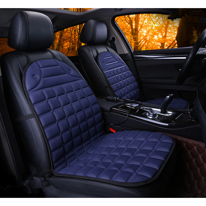 Car Seat Heated Cushion with Ergonomic Quilted Design and 12v Adapter Outdoor Patio