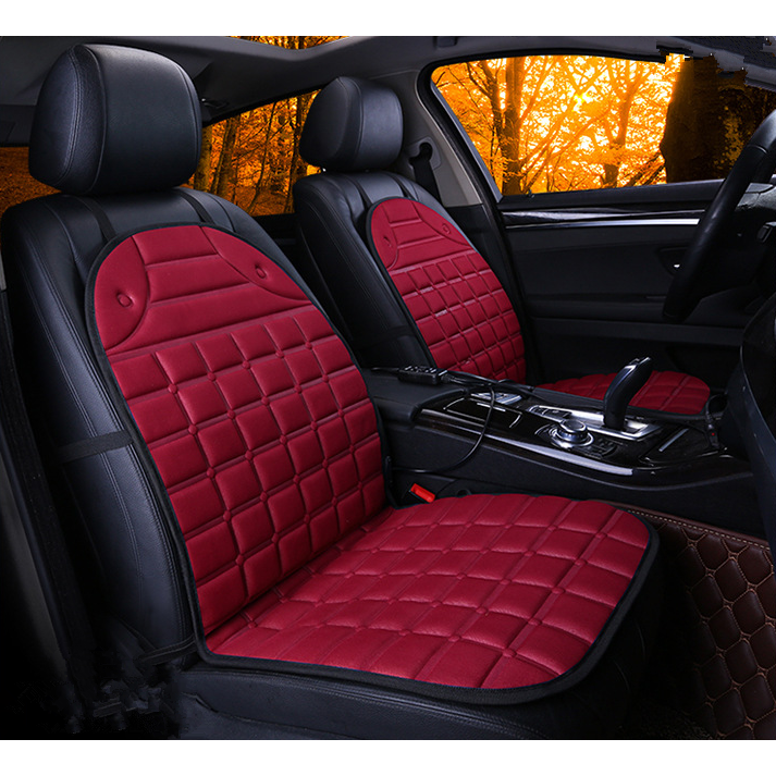 Car Seat Heated Cushion with Ergonomic Quilted Design and 12v Adapter Outdoor Patio