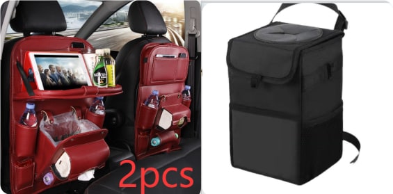 Car Seat Organizer and Crevice Filler with Back Storage Bag and Fold-Down Tray Bench