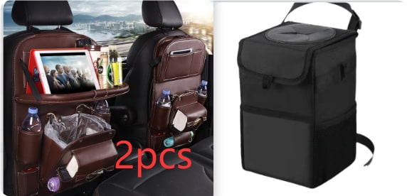 Car Seat Organizer and Crevice Filler with Fold-Down Tray and Storage Pockets