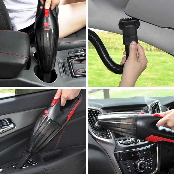 Car Vacuum Cleaner Wet Dry Hepa Handheld with Attachments and Extension Hose Steam