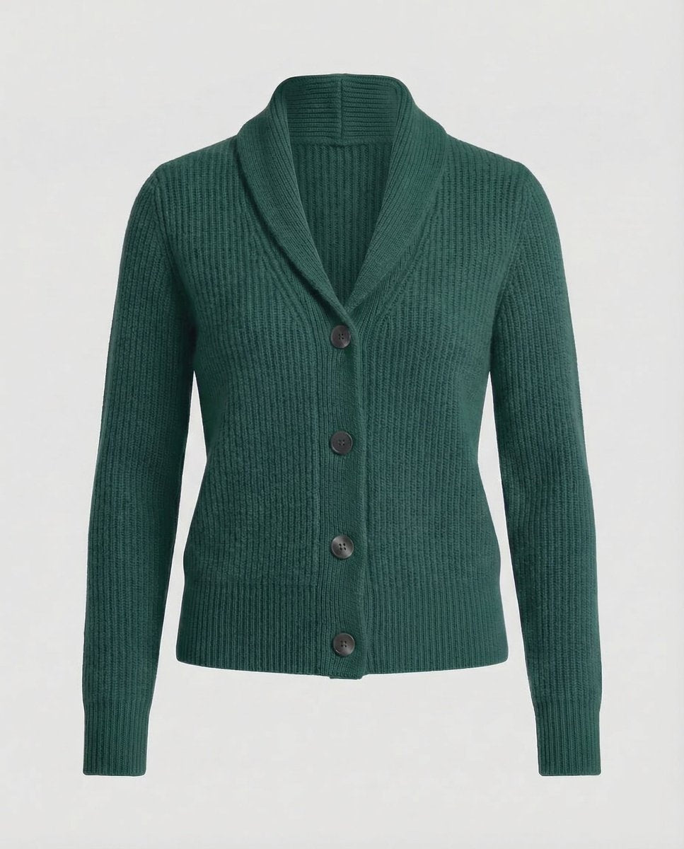Mia | Women's Knit Cardigan Sweater Lapel Collar Button Front Long Sleeve