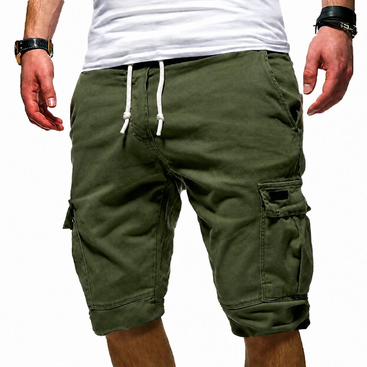 Cargo Shorts with Drawstring for Men