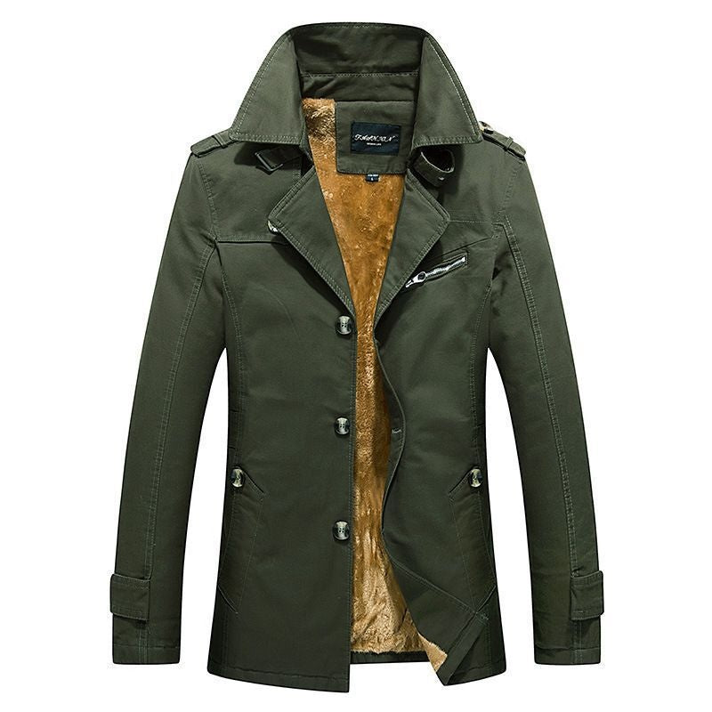 Brandon | Men's Short Winter Trench Coat Sherpa Lined