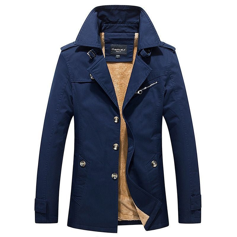 Brandon | Men's Short Winter Trench Coat Sherpa Lined
