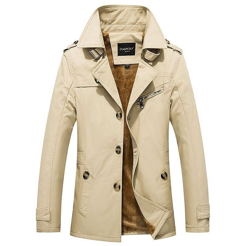 Brandon | Men's Short Winter Trench Coat Sherpa Lined