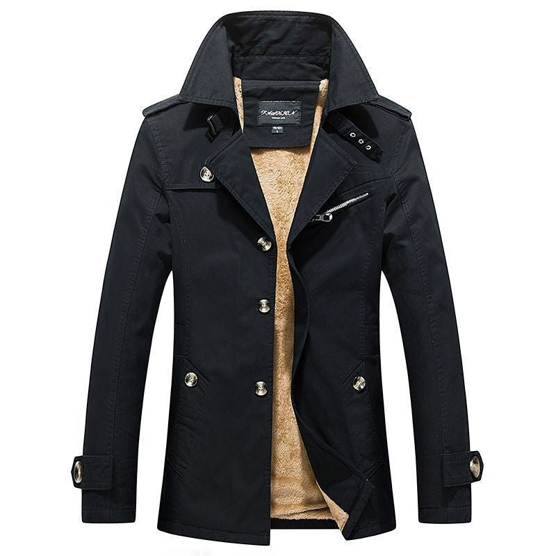 Brandon | Men's Short Winter Trench Coat Sherpa Lined