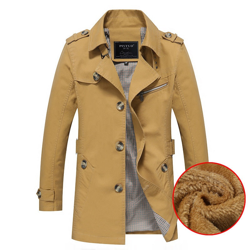 Brandon | Men's Short Winter Trench Coat Sherpa Lined