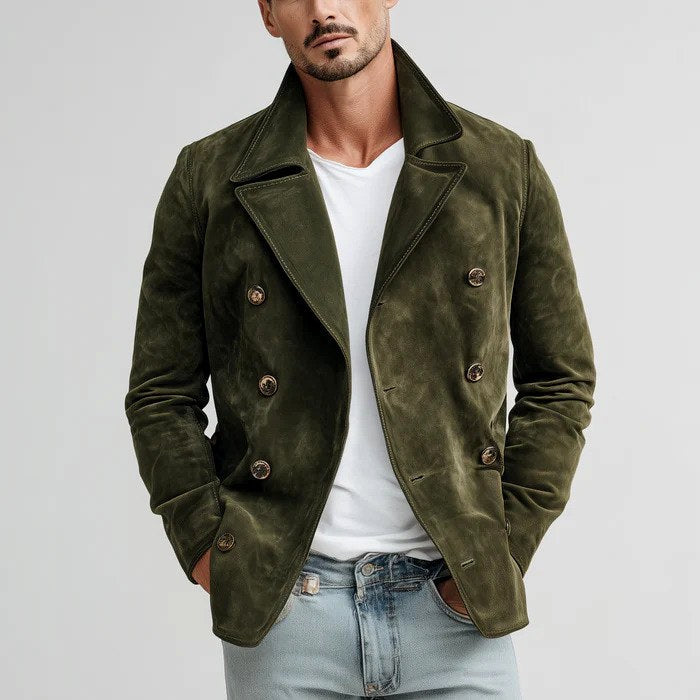 Carlos - Men's Suede Double-Breasted Lapel Jacket