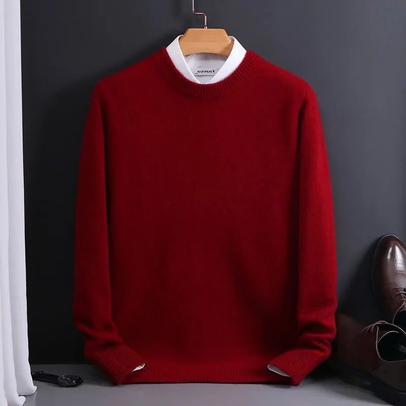Cashmere Blend Crew Neck Sweater for Men