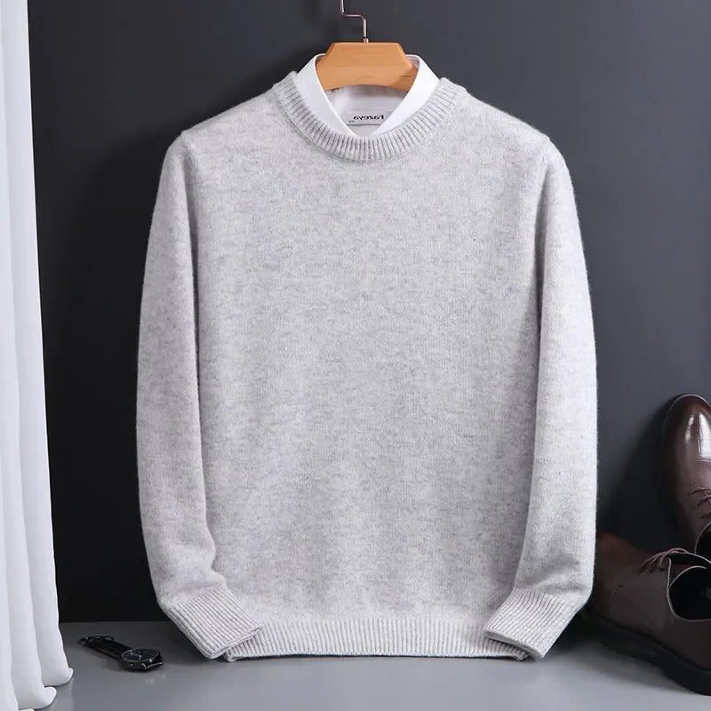 Cashmere Blend Crew Neck Sweater for Men