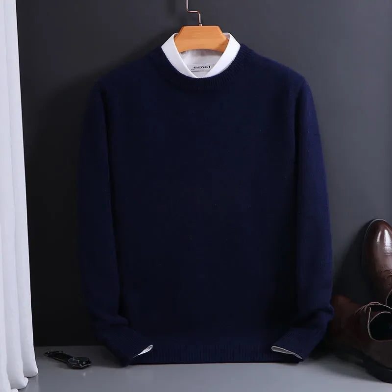 Cashmere Blend Crew Neck Sweater for Men