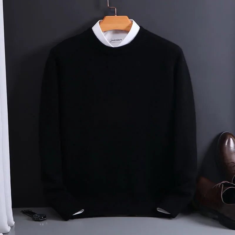 Cashmere Blend Crew Neck Sweater for Men