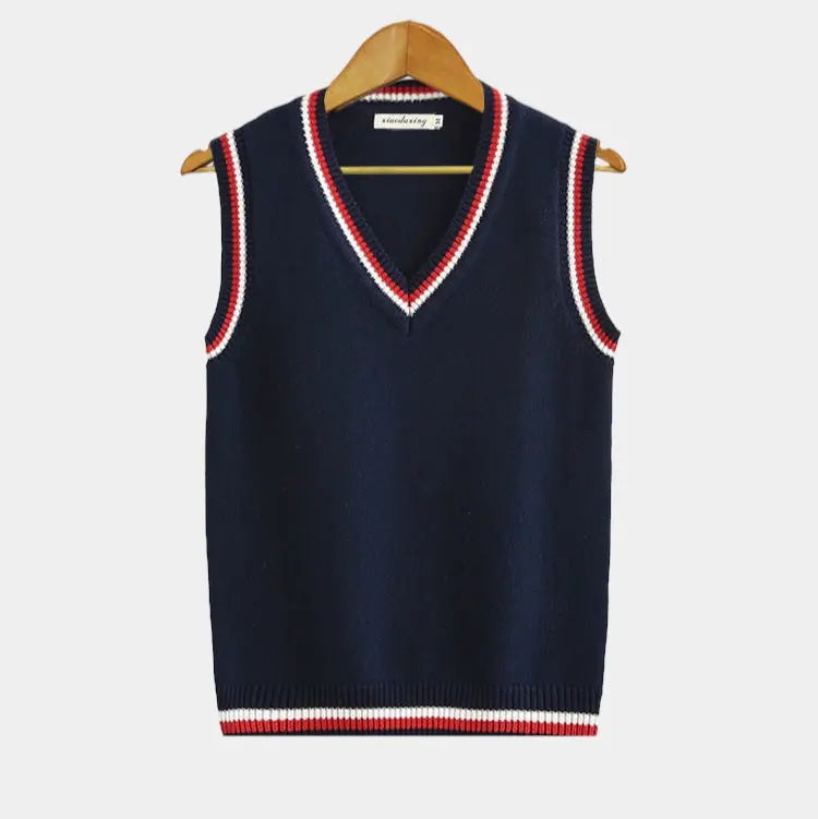 Casual College Style Sweater Vest