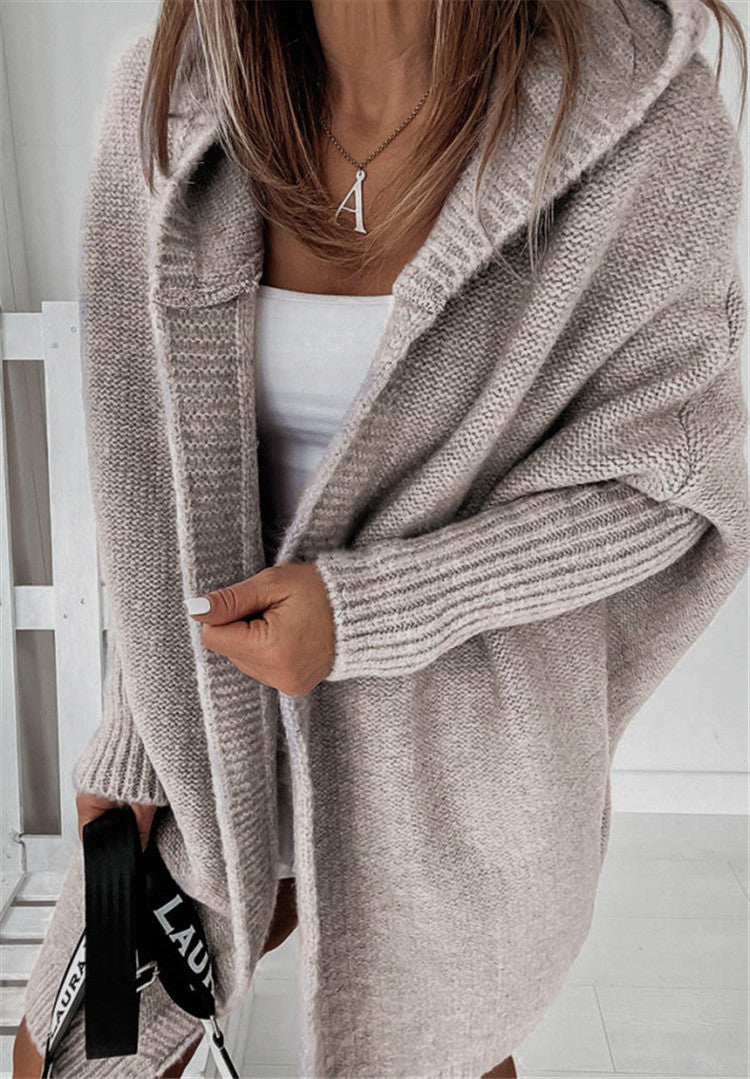 Women's Oversized Knit Cardigan with Open Front