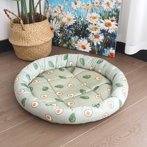 Cat Bed | Plush Padded & Machine-Washable | Avocado Design