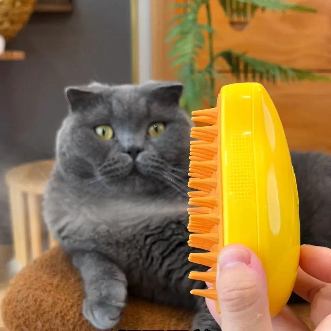 Cat Brush | Steam Detangling & Soft Bristles | USB Rechargeable