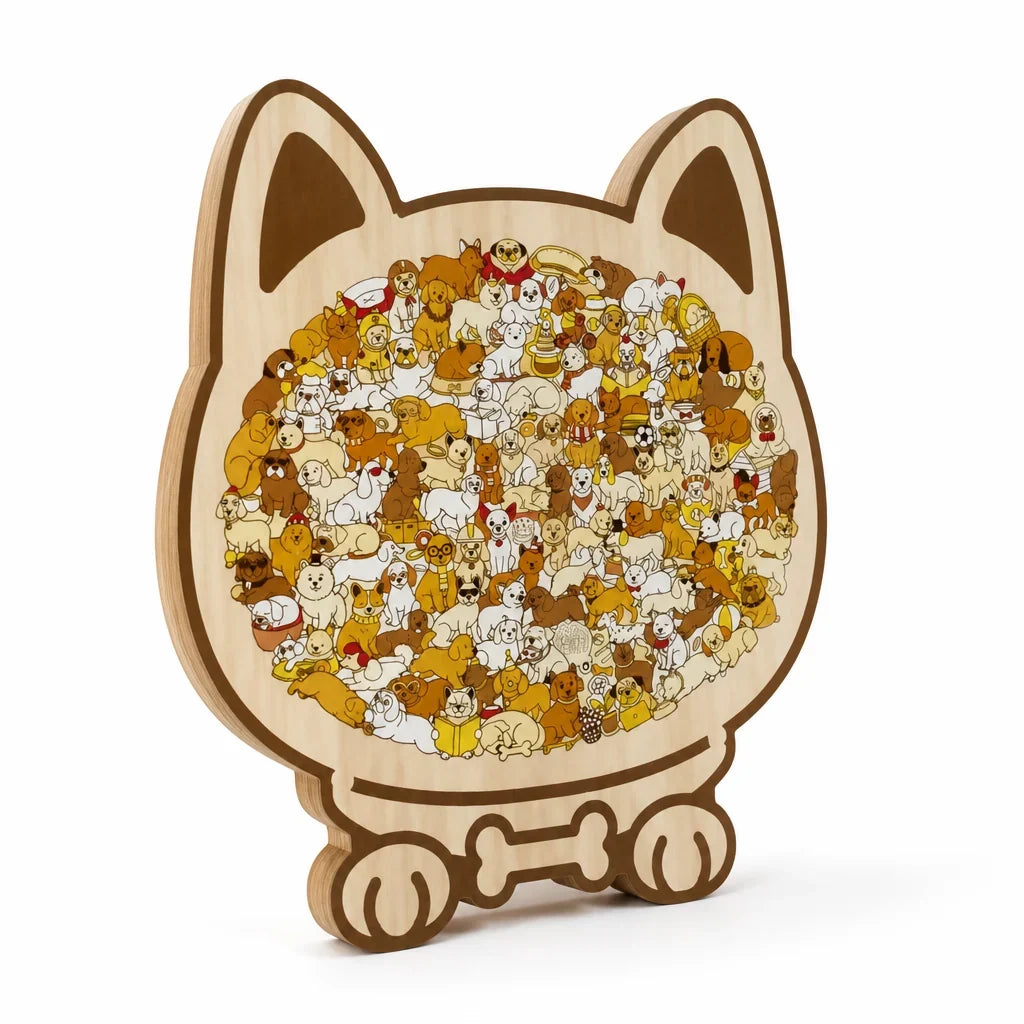 Cat Puzzle | Natural Wood Decorative Silhouette | 135 Pieces