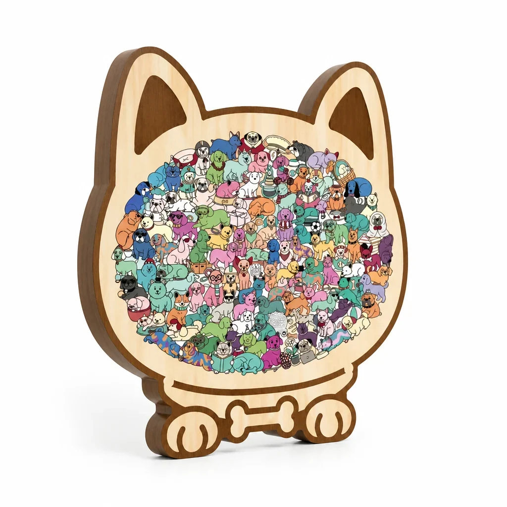 Cat Puzzle | Natural Wood Decorative Silhouette | 135 Pieces