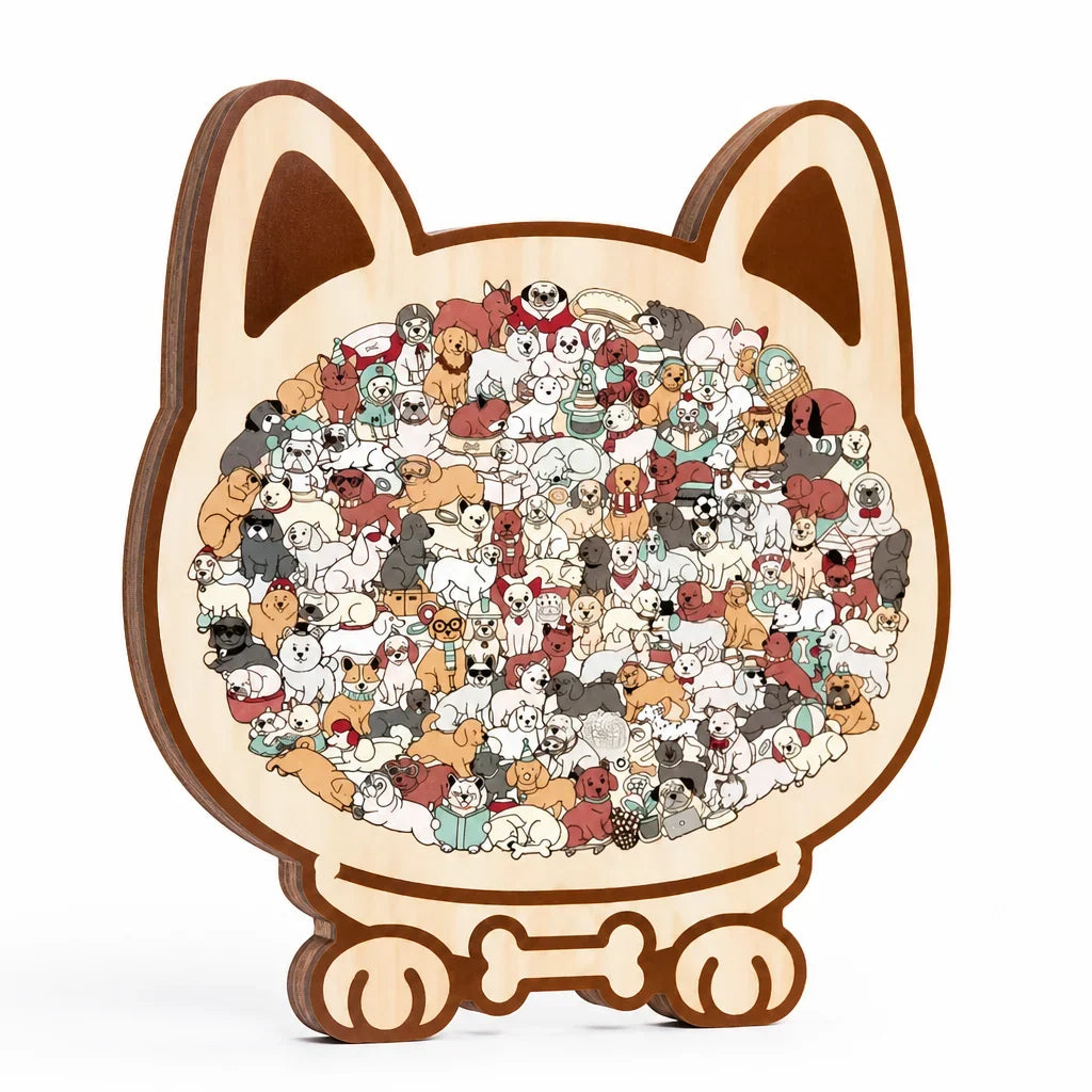 Cat Puzzle | Natural Wood Decorative Silhouette | 135 Pieces