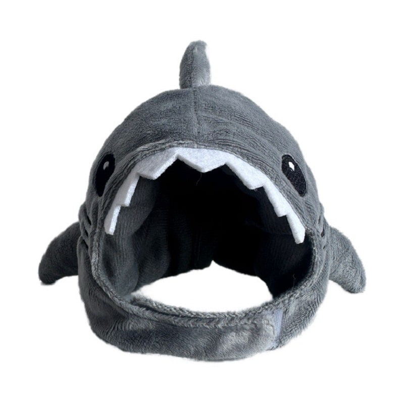 Cat Shark Hat with Ears and Adjustable Strap for Small Pets Costume