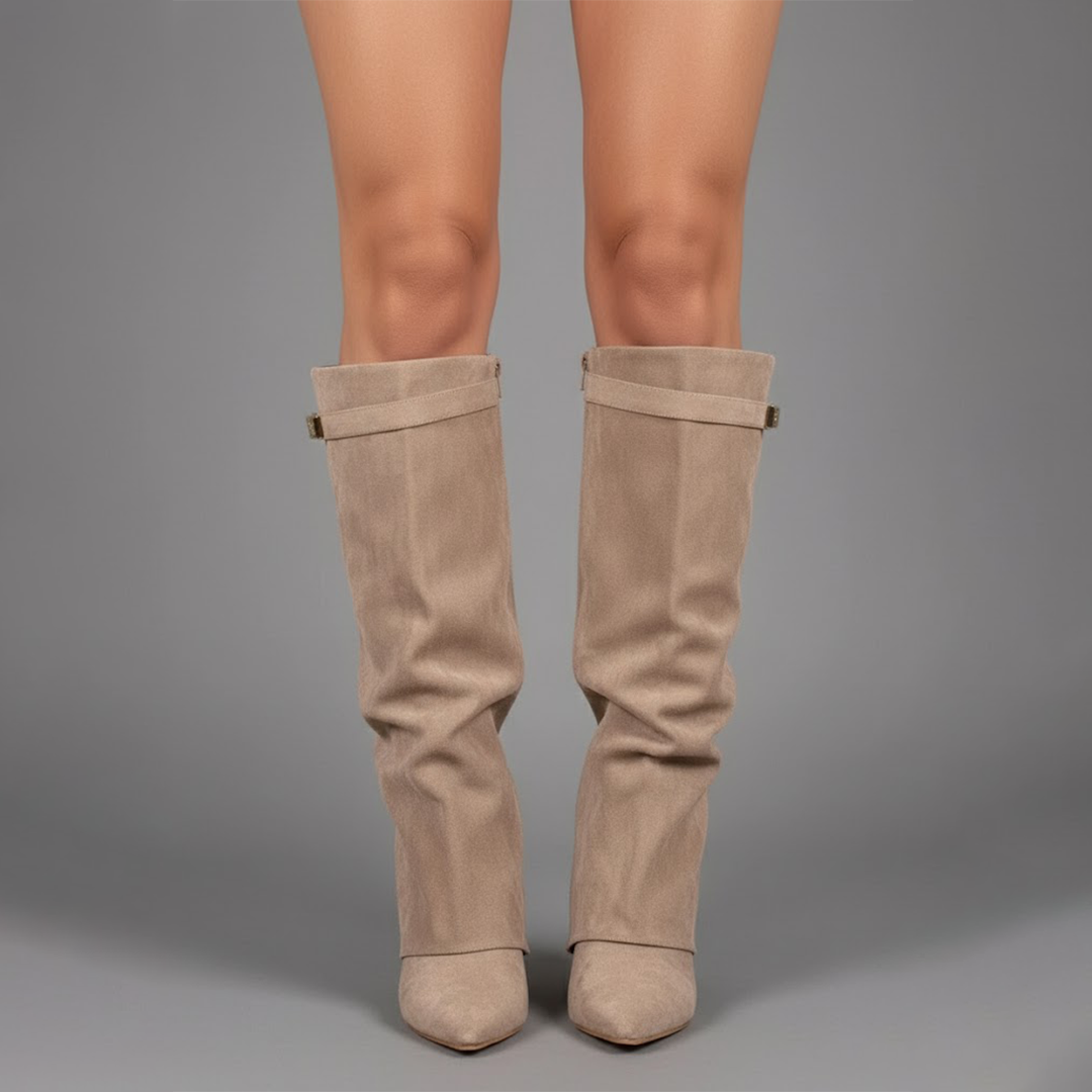 Isla | Women's Suede Knee High Boots Heeled Tall