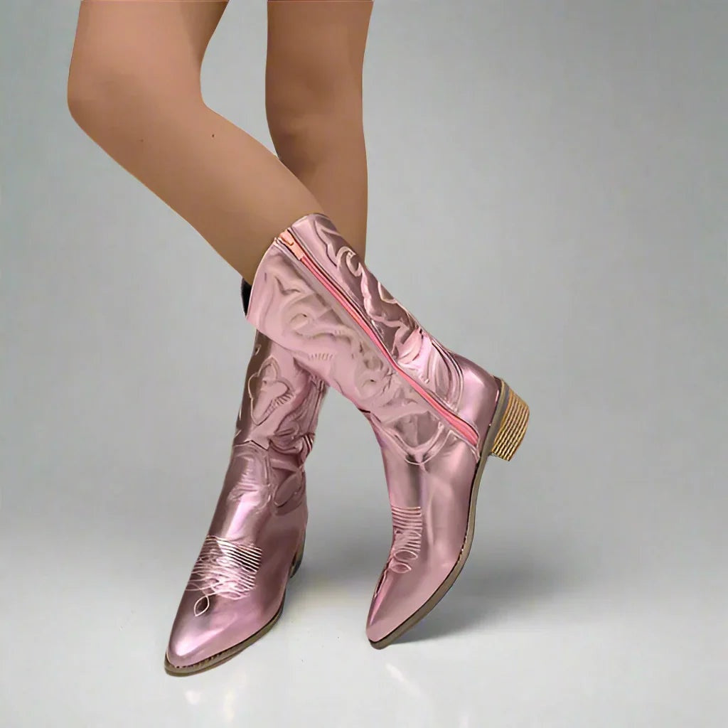 Gemma | Women's Cowboy Boots Knee High Embroidered
