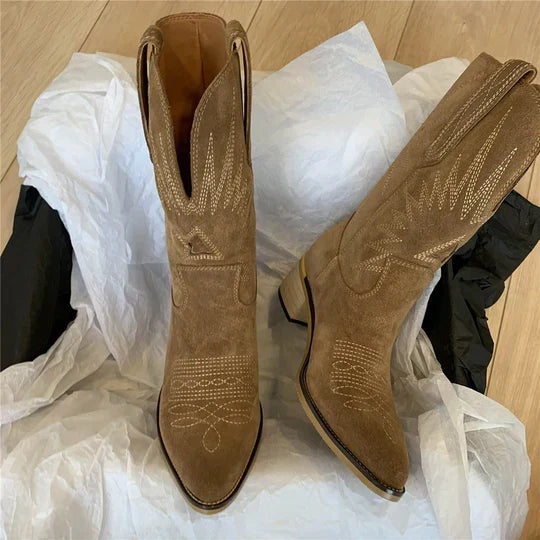 Gemma | Women's Cowboy Boots Knee High Embroidered