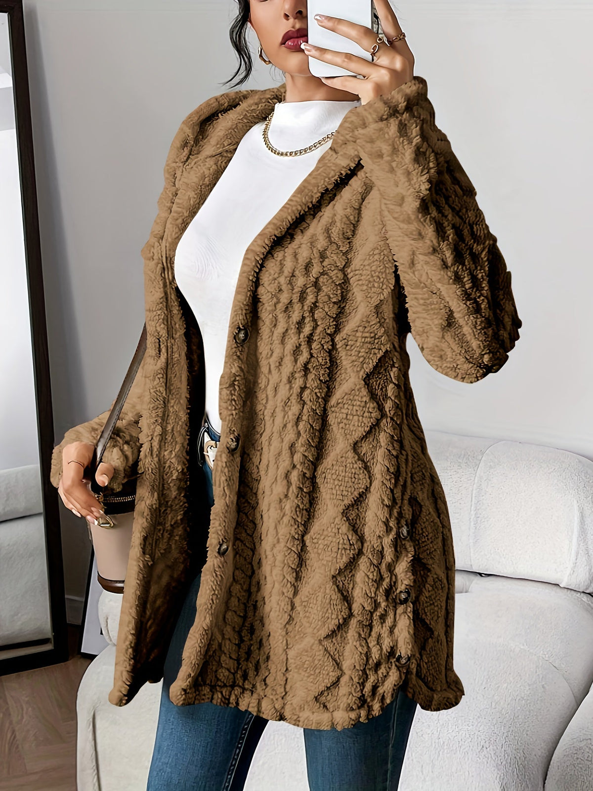 Noelani | Plush Hooded Cardigan