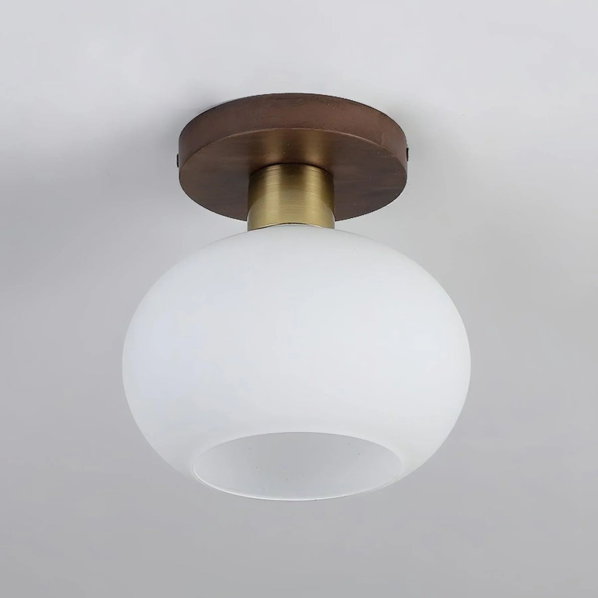 Ceiling Light | Solid Wood & Copper-Tone Iron | 3-Colour Dimmable