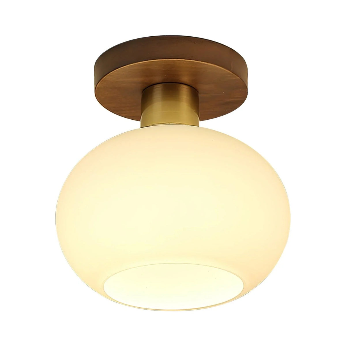 Ceiling Light | Solid Wood & Copper-Tone Iron | 3-Colour Dimmable