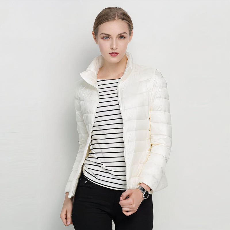 Tessa | Women's Lightweight Puffer Jacket Quilted Stand Collar Zip