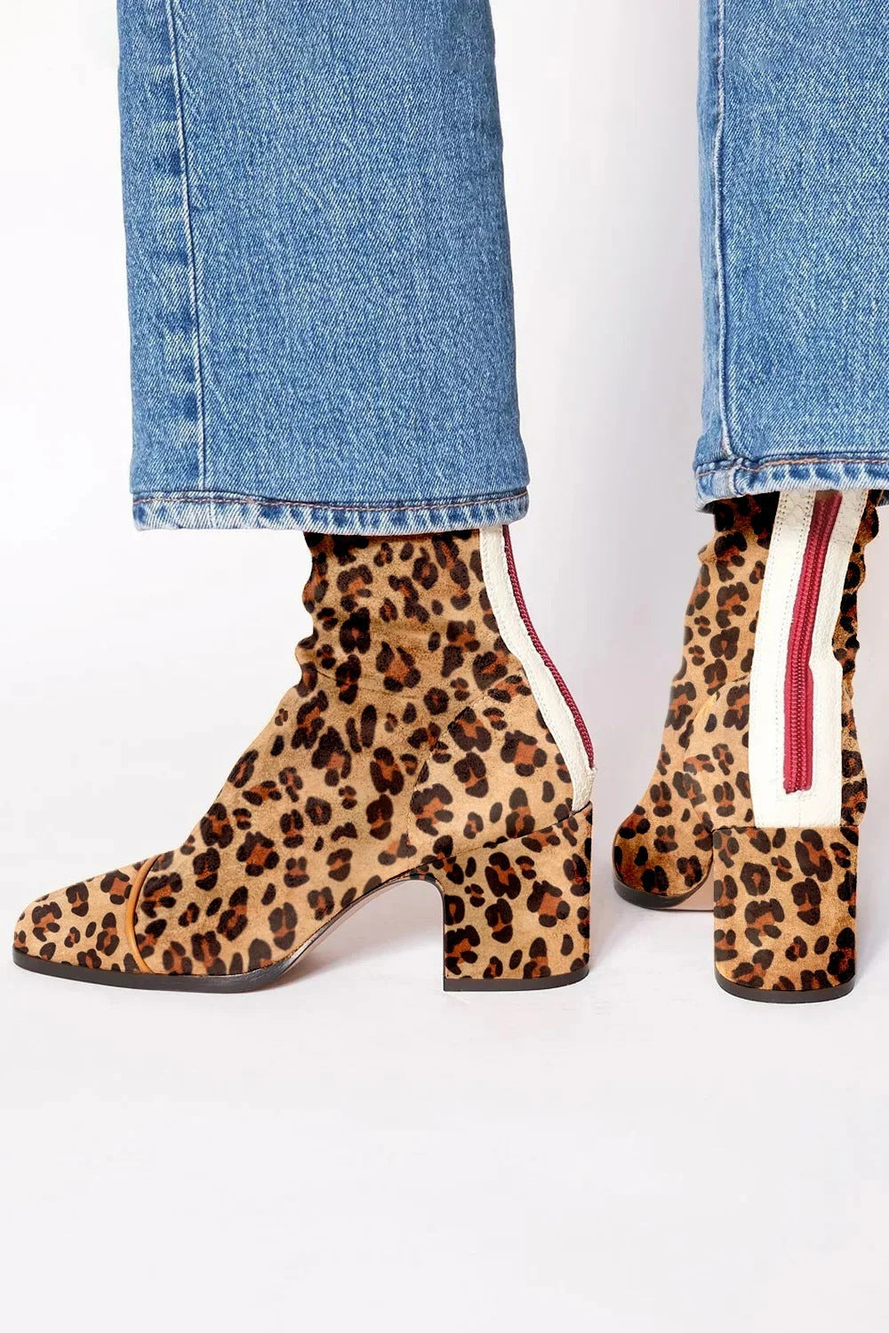 Noelle | Women's Suede Ankle Boots Block Heel Square Toe
