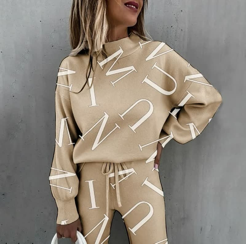 Clara | Women's Star Print Knit Tracksuit 2 Piece