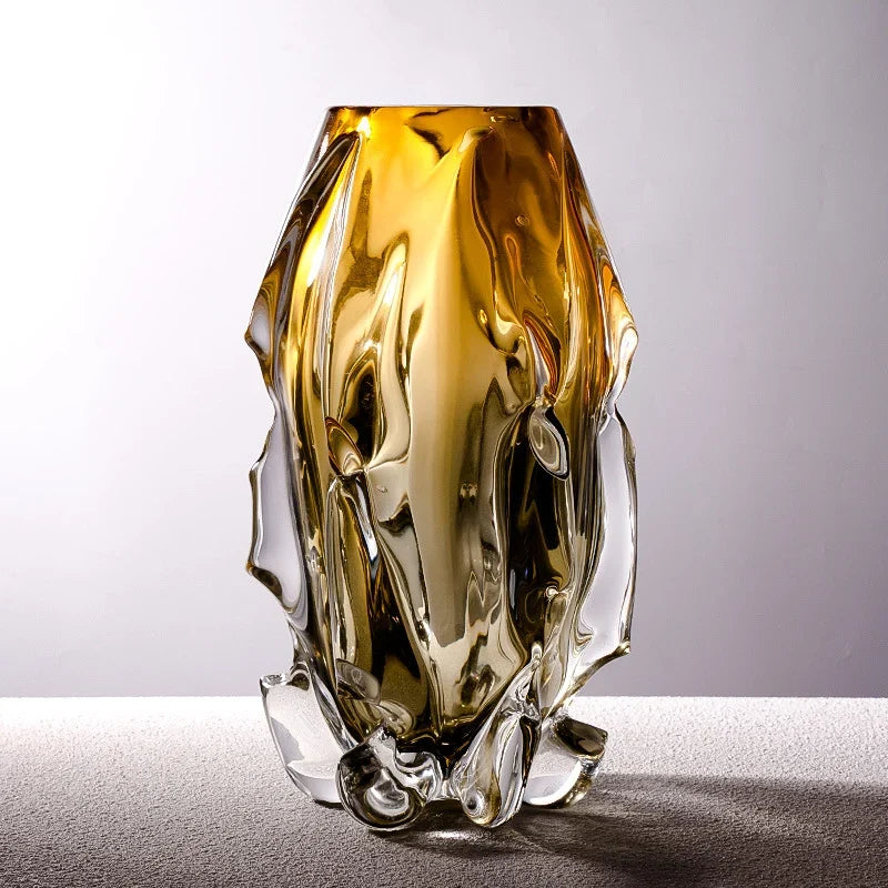 Centrepiece Vase | Handcrafted Mouth-Blown Glass & Melted-Edge