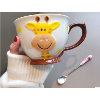 Ceramic Soup Mug and Coffee Set with Handle Large Microwave Safe Oatmeal with Spoon