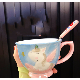 Ceramic Soup Mug and Coffee Set with Handle Large Microwave Safe Oatmeal with Spoon