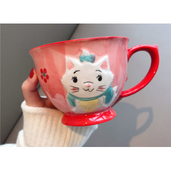 Ceramic Soup Mug and Coffee Set with Handle Large Microwave Safe Oatmeal with Spoon