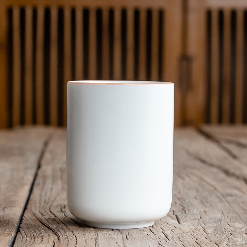 Ceramic Teacup Japanese Style with Handleless Design and Crackle Glaze Finish In Bulk