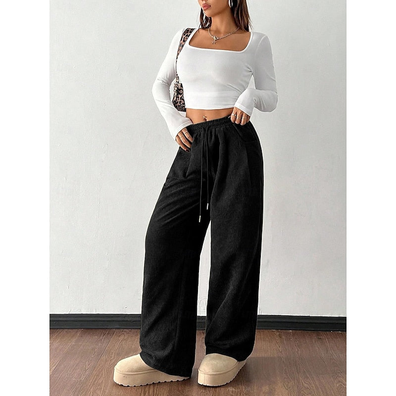 Georgina | High Waisted Relaxed Palazzo Wide-Leg Pants