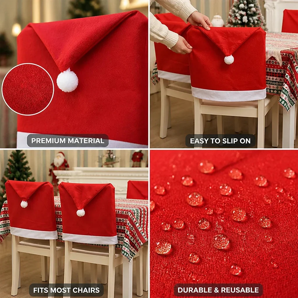 Chair Cover | Santa Hat Design & Easy Slip-On | 50 x 65 cm