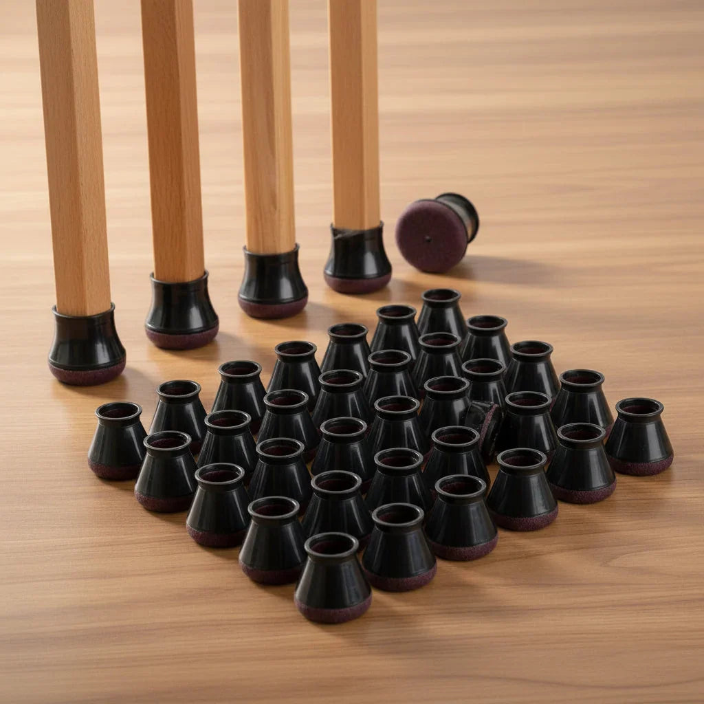 Chair Leg Floor Protectors | Stretch Silicone & Felt Base | 36-Pack