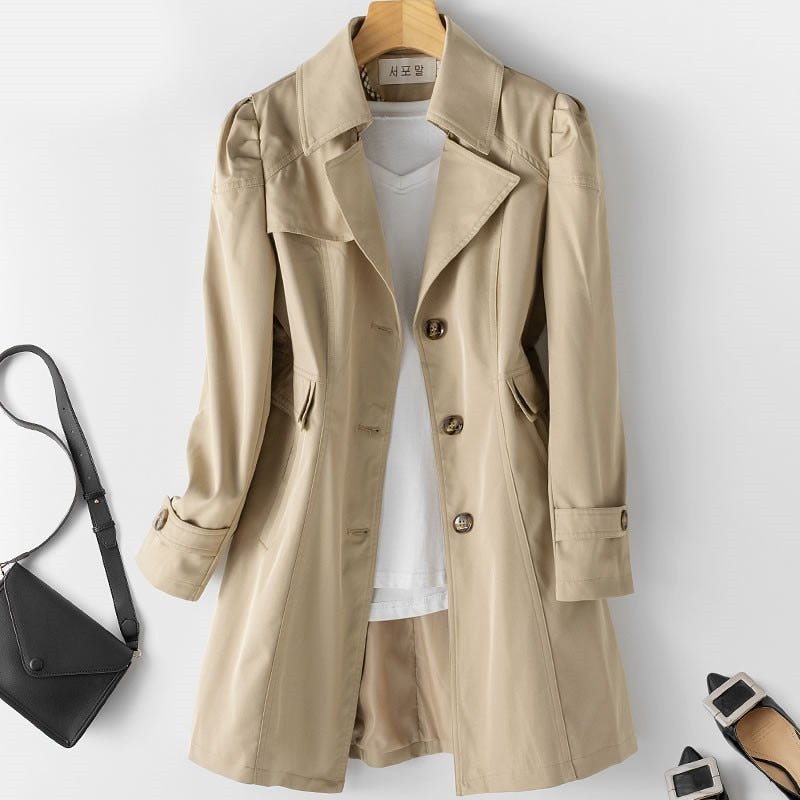 Women's Longline Trench Coat | Single Button Tailored Jacket