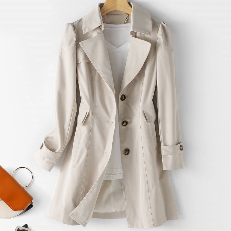 Women's Longline Trench Coat | Single Button Tailored Jacket