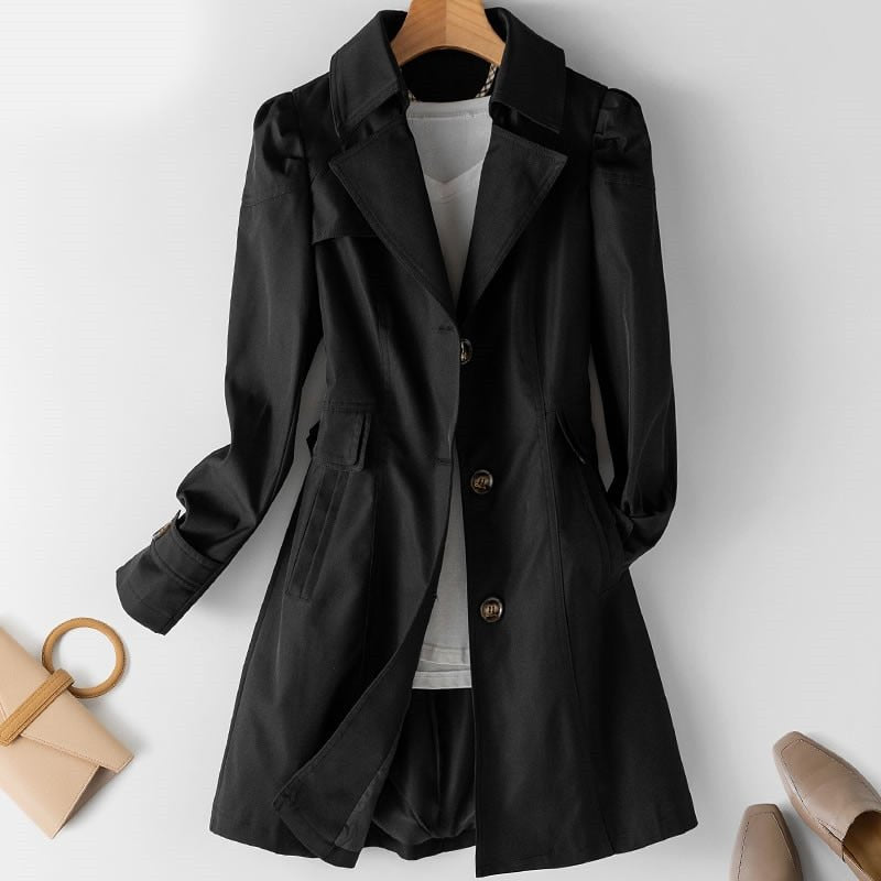 Women's Longline Trench Coat | Single Button Tailored Jacket